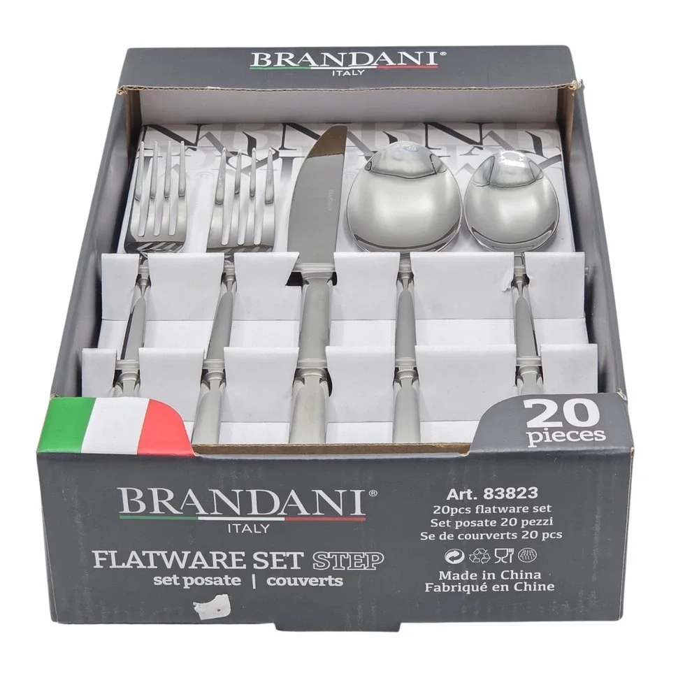 Brandani Italy 20-Piece Stainless Steel Flatware Silverware Set